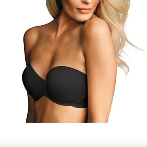 Sweet Nothings Women's Maidenform No Slip Smooth Look Strapless Black Bra - Picture 3 of 9